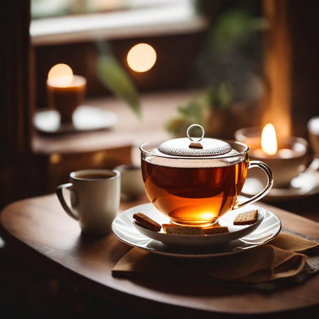 image of tea with cookies